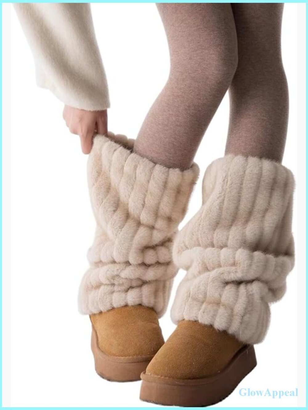 Y2K Fuzzy Fur Leg Warmers - Fluffy Cute Stocking Socks for Women